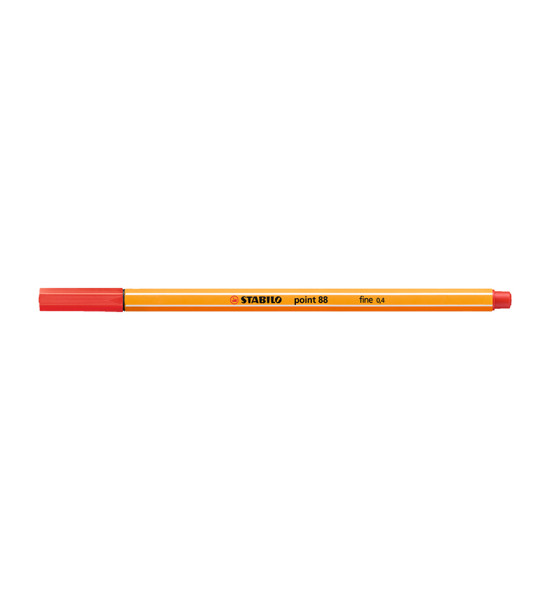 Micropunta/Felpa, Point 88, Punta Fina  0.4 mm, Rojo, Unidad
